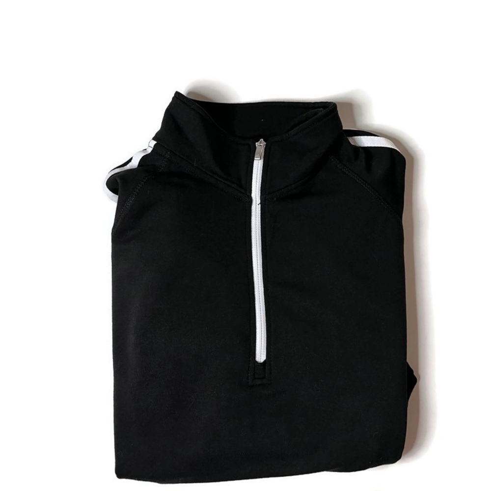 Adidas 3 stripes quarter zip pullover color black size small